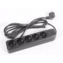 BLUEBERRY Surge Protection Power strip, 5 socket, 1,8m, 10A, Black, no-ground warning  (BSP-3015D-DB18) - slika 1